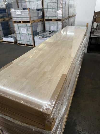 Unfinished Hevea Butcher Block Countertops with Standard Edge