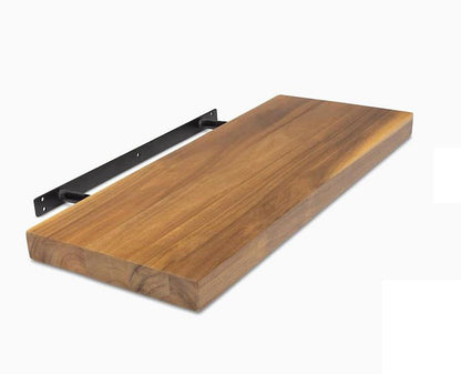 Acacia Floating Wall Shelf Butcher Block 10 in. W x 24-48 in. D
