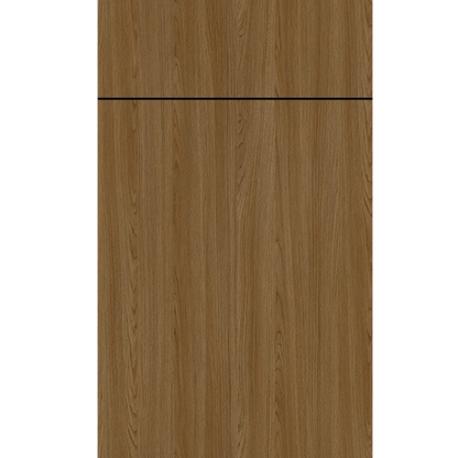 Front face of Barcelona Dark Oak laminate cabinet door showcasing a rich, deep textured dark wood grain finish.