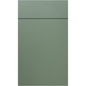 Front face of Bean-Paste Green (BPG) laminate cabinet door showing a smooth, muted sage green finish.