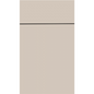 Front face of Cashmere laminate cabinet door showing a smooth, sophisticated warm taupe-grey finish.