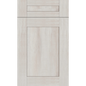 Front face of Genesis Sliced Oak laminate cabinet door showing classic Shaker recessed panel and textured sliced wood grain.