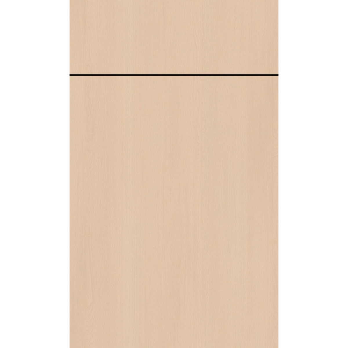 Front face of Maine Oak laminate cabinet door showcasing a textured, natural coastal wood grain finish.