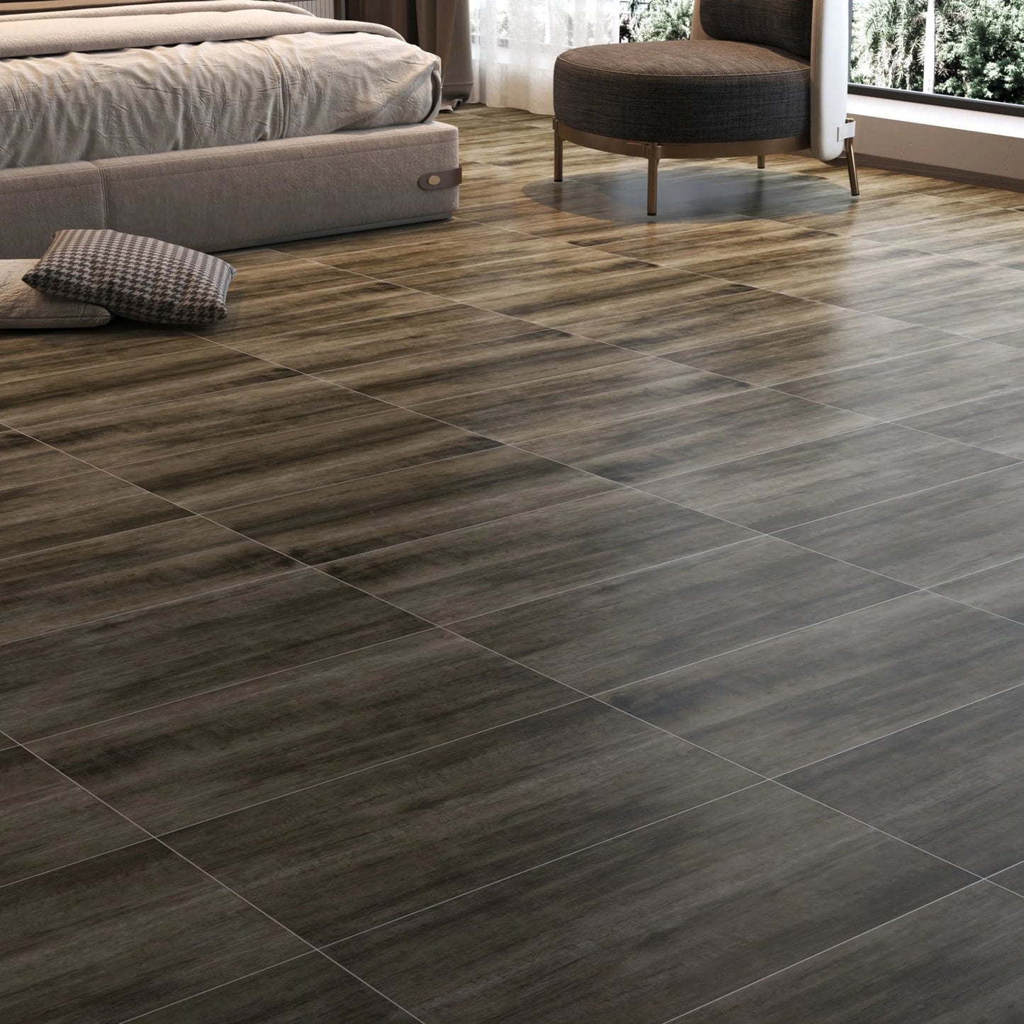 Resort-inspired Living Space featuring Resort Mt Baldy Porcelain.