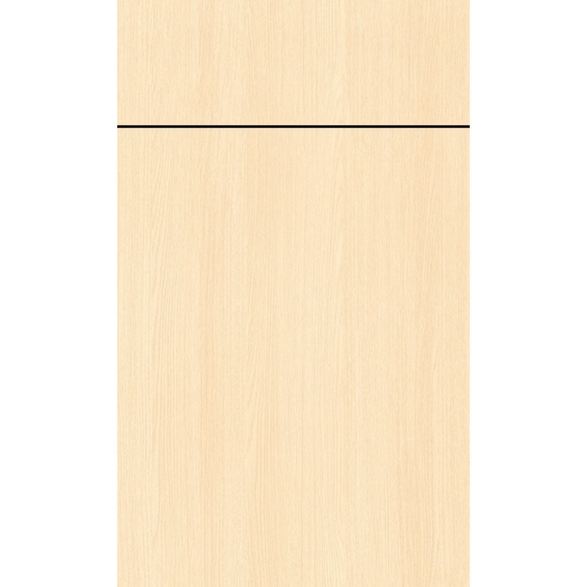 Front face of Riva Oak laminate cabinet door showcasing a textured, neutral European oak wood grain finish.