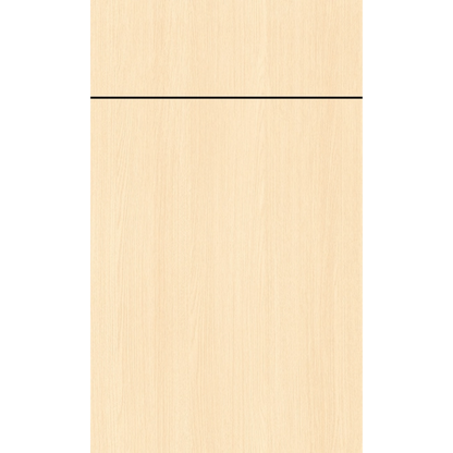 Front face of Riva Oak laminate cabinet door showcasing a textured, neutral European oak wood grain finish.