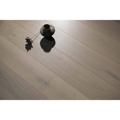 Stella 809 10.24-inch super-wide midnight walnut oak engineered wood flooring planks showing character grade.