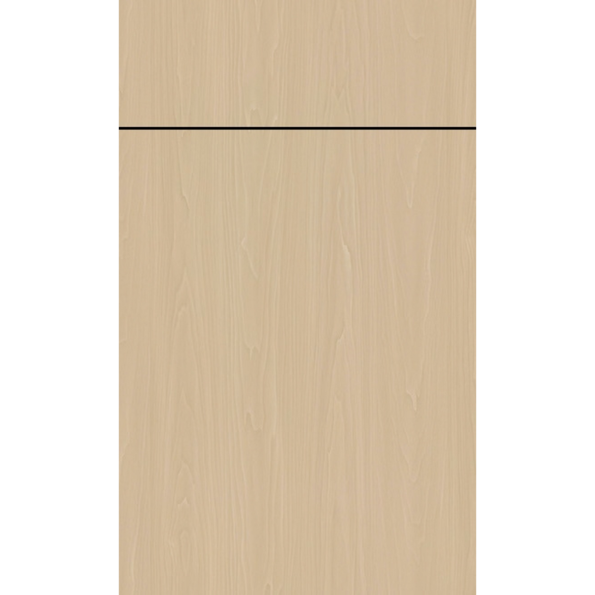Front face of Swiss Walnut laminate cabinet door showcasing a rich, textured European wood grain finish.