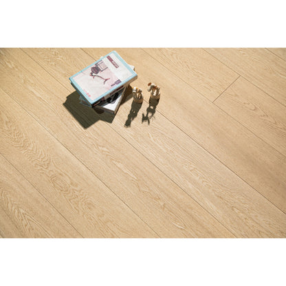 Modern living room featuring Vandyck Lusso 218 dark walnut European oak engineered hardwood floor.
