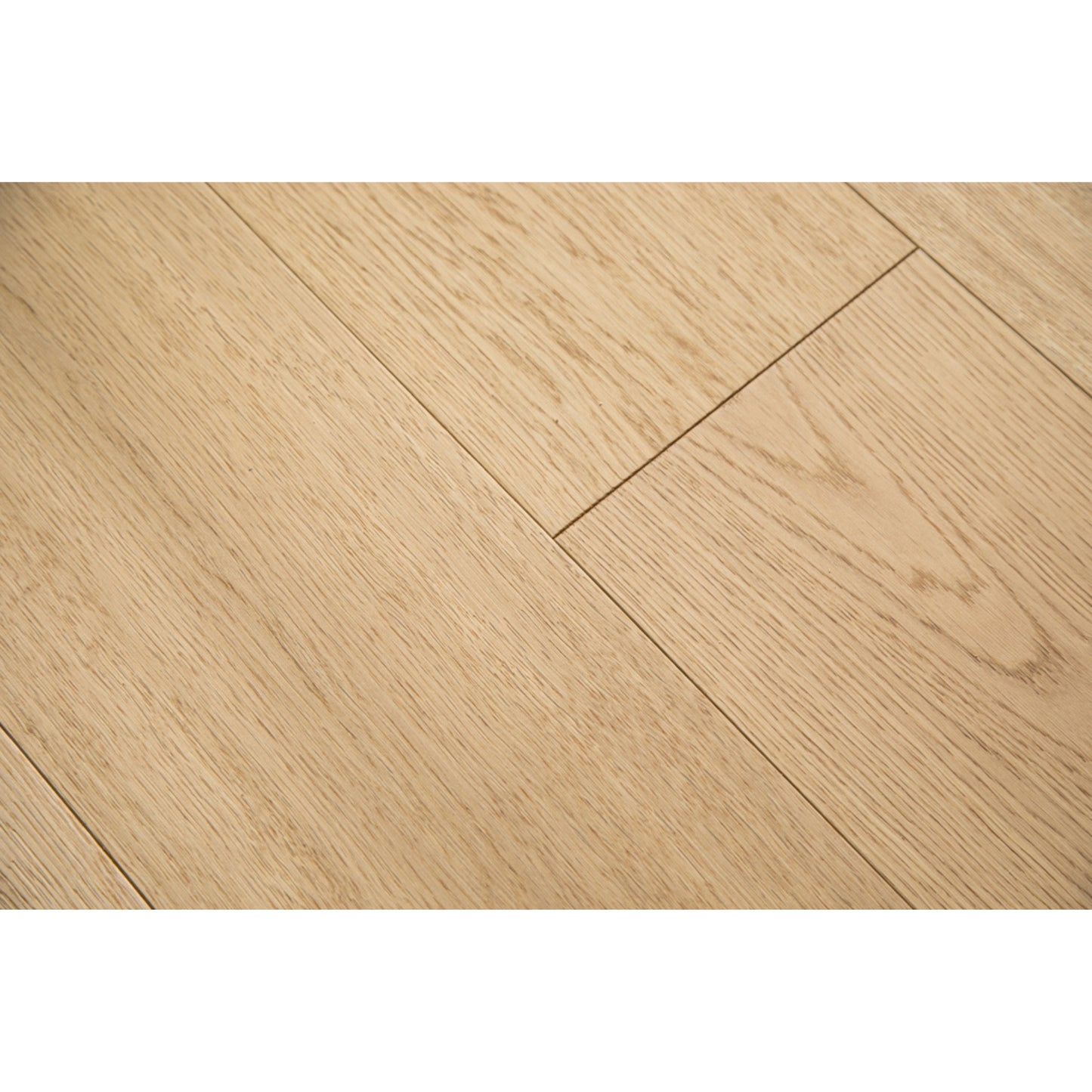 Close-up texture of wire-brushed finish on Vandyck Lusso 218 dark walnut European oak plank.