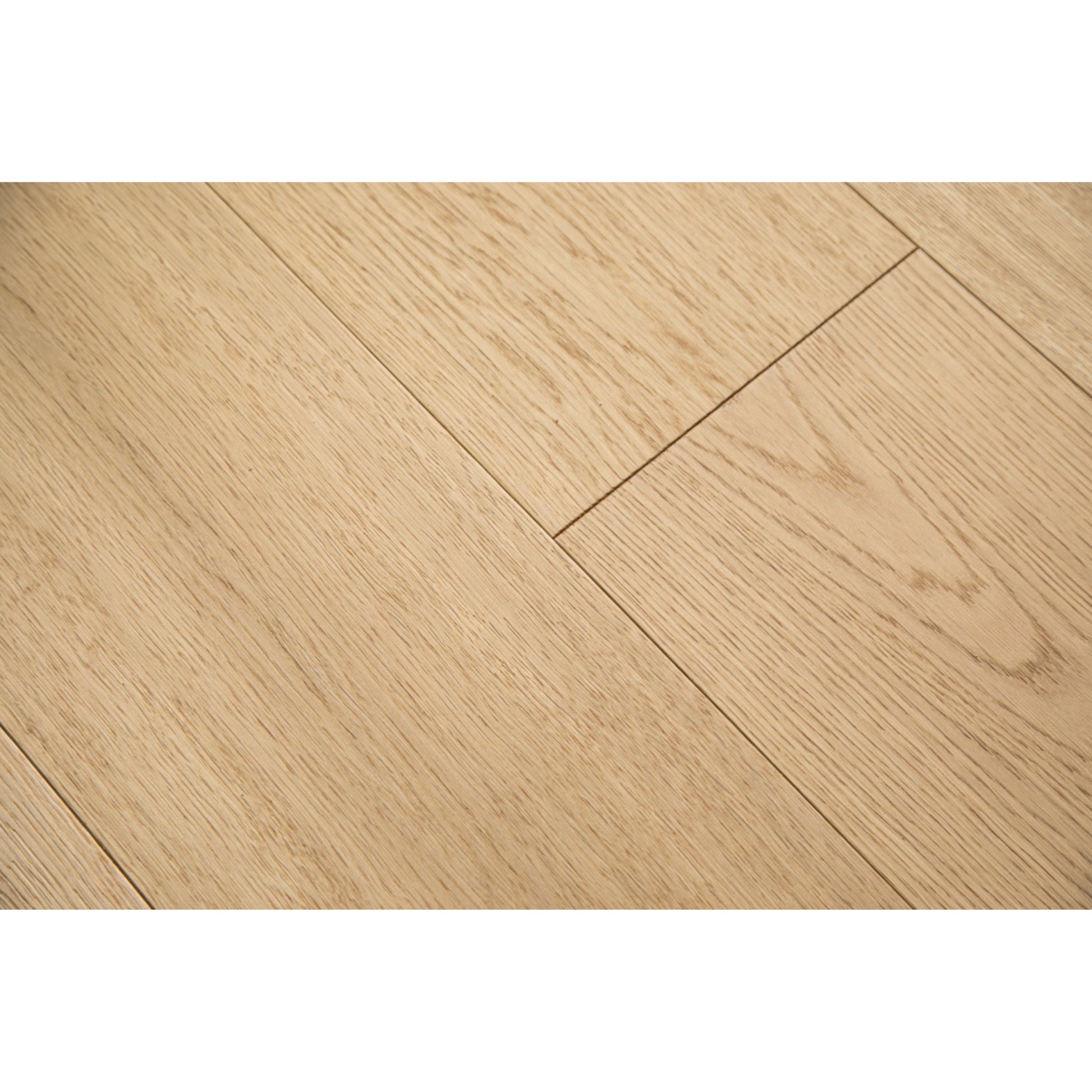 Close-up texture of wire-brushed finish on Vandyck Lusso 218 dark walnut European oak plank.