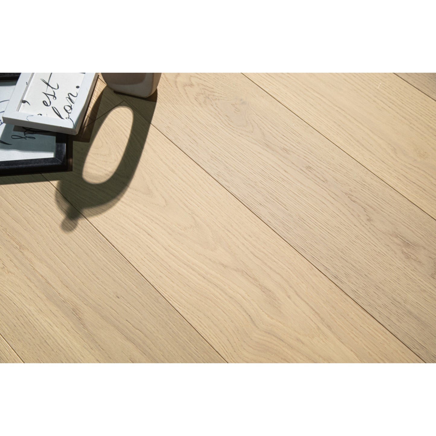 Modern living room featuring Vandyck Lusso 219 weathered oak European engineered hardwood floor.