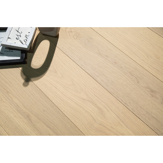Modern living room featuring Vandyck Lusso 219 weathered oak European engineered hardwood floor.