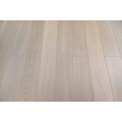 Modern living room featuring Vandyck Lusso 220 European white oak engineered hardwood floor.