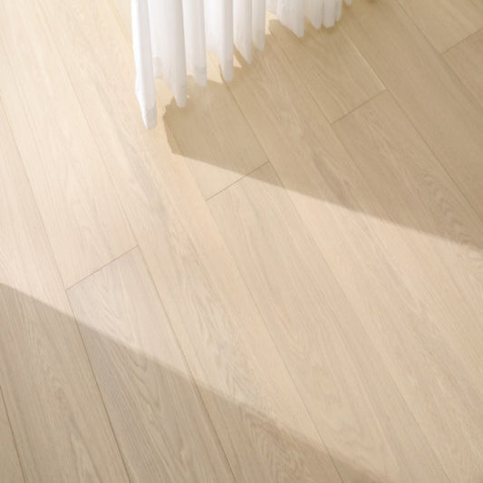 Vita 603 wire-brushed natural sand European oak engineered wood flooring planks showing select grade.